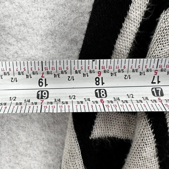 T/O Long Line Seater Vest SMALL Duster Black & White Geometric Sleeveless Boho‎ - Picture 12 of 13